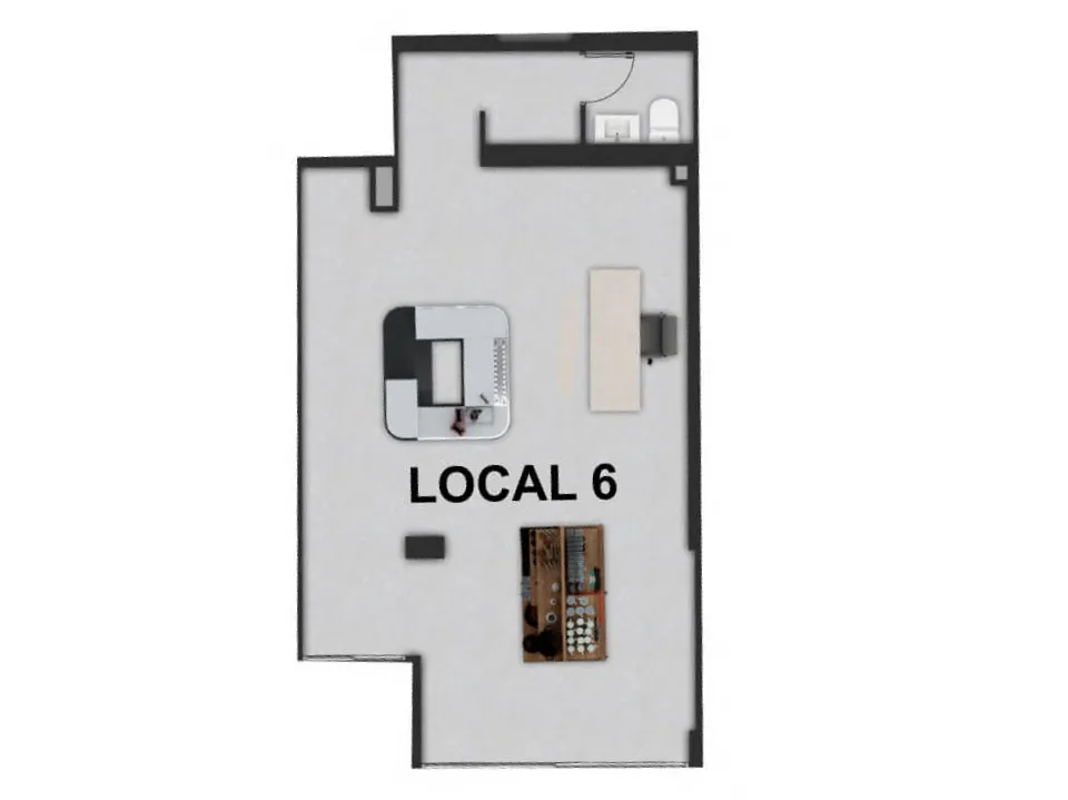 Planta del Local 6 del Edificio Lynch, 48,13 m²